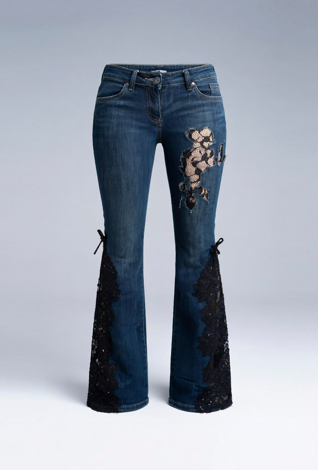 Midnight Lace Flare Stretch Jeans