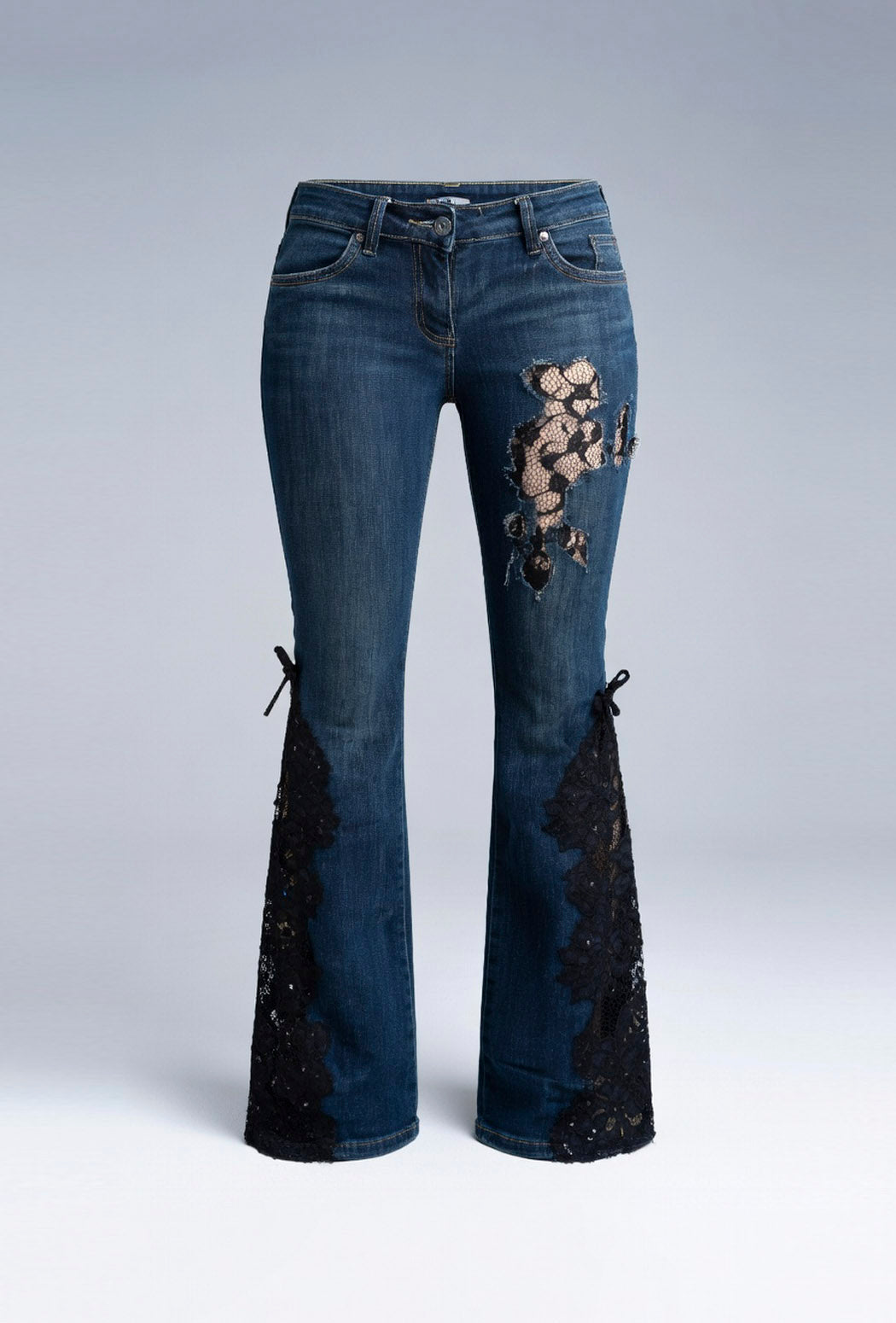 Midnight Lace Flare Stretch Jeans