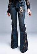 Midnight Lace Flare Stretch Jeans